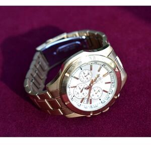 Seiko 6T63-00G0 Chronograph Watch Quartz 100m Gold Tone USED Needs Battery